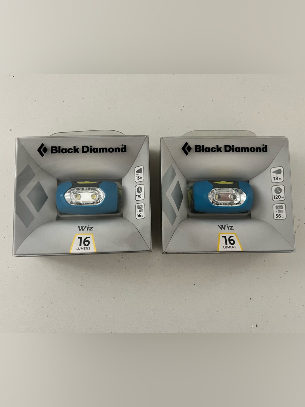 NEW Black Diamond Wiz 16 Lumen Kids Headlamp 2 Pack Blue Camping Hiking
